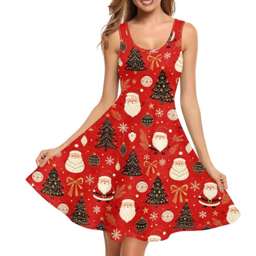 Image of TOADDITDO Womens Summer Sleeveless Tank Dress with 2 Side Pockets XS-4XL Plus Size