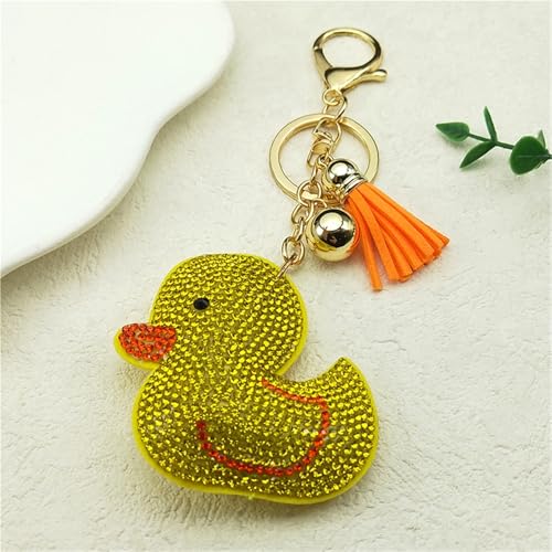 Colgante pato amarillo para bolsos y llavero de coche para la cintura 4