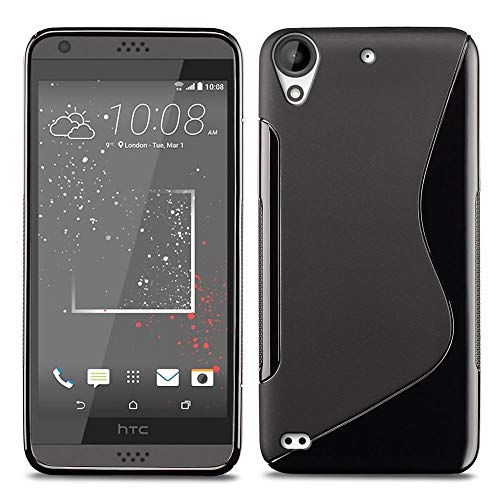 annaPrime Etui Coque Housse pour HTC Desire 530/ Desire 630, Coque Silicone Gel Motif S au Dos Couleur Noir