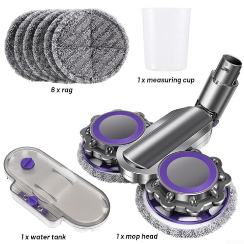 Honseadek Dyson Vacuum Cleaner Water Mop Head Attachment for V8, V10, V11, V15, V12 - Electric Wet & Dry Mop Tool with 6 Washable Cloths - Image 6