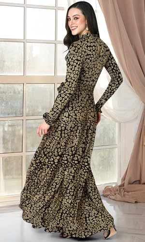 KOH KOH Womens 2025 Long Sleeve Elegant Pockets Fall Winter Evening Maxi Dress Gown4