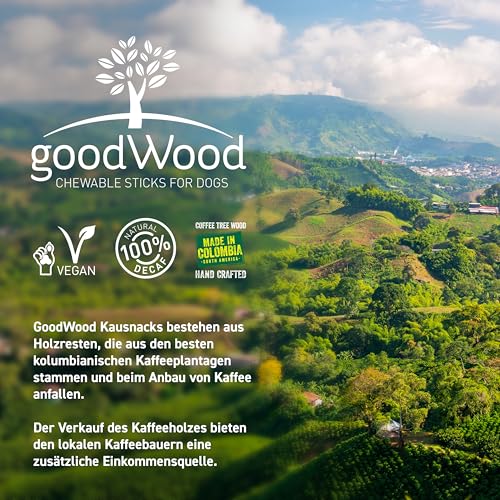 GOODWOOD - Kauknochen S (3er Set) - Kaffeeholz - für kleine Hunde - natürliche Zahnpflege, beugt Zahnstein & Zahnfleischerkrankungen vor - 100% natürlich & koffeinfrei - vegan