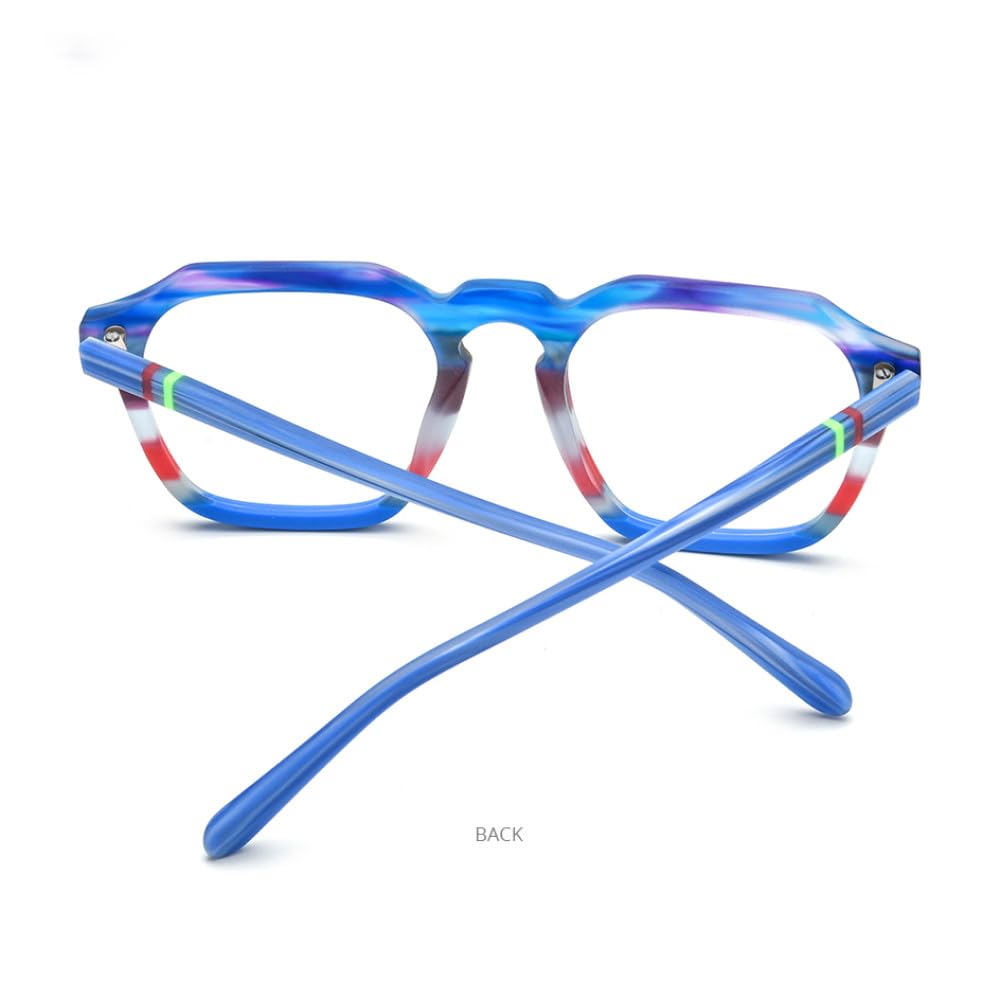 MUTYNE Montura de gafas de acetato mate para hombre, anteojos cuadrados Retro coloridos para mujer, gafas