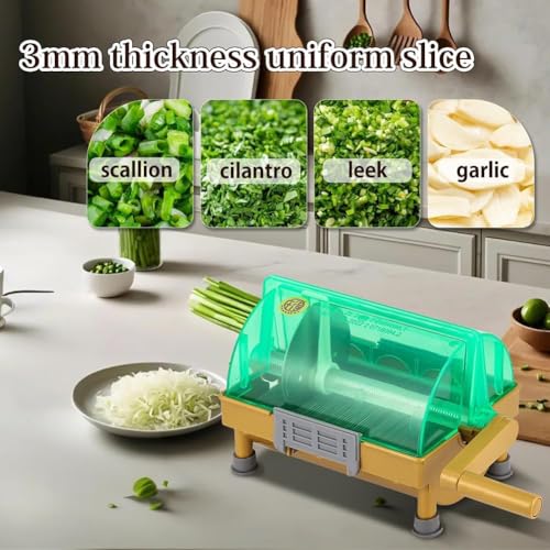 Affettatrice manuale per verdure commerciale, lama in acciaio inossidabile, guarnizione uniforme per cipolle verdi e coriandolo, essenziale per la cucina di casa
