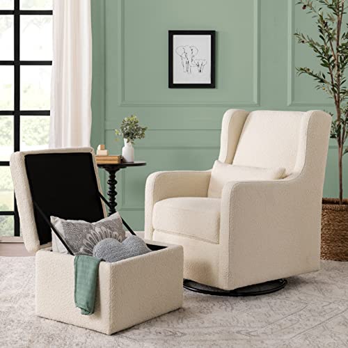 image for Carter's by DaVinci Adrian Swivel Glider with Storage Ottoman in Ivory