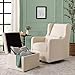 Carter's by DaVinci Adrian Swivel Glider with Storage Ottoman in Ivory Boucle, Greenguard Gold & CertiPUR-US Certified
