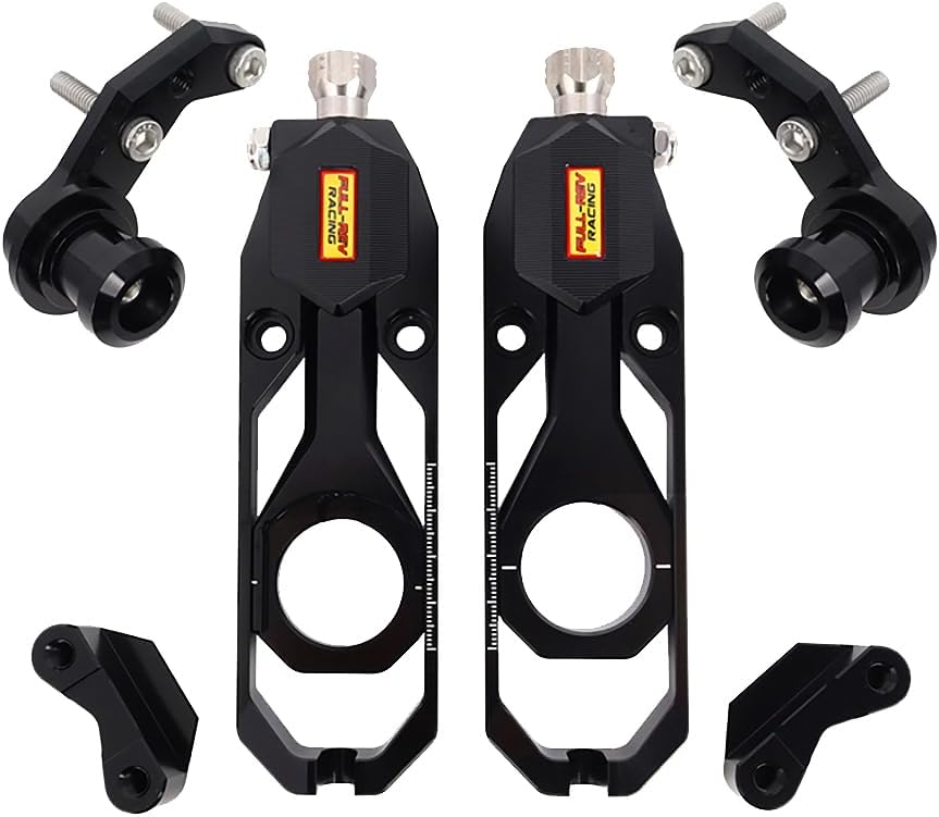 Motorcycle Rear Chain Adjusters Tensioners with Lifting Spool CNC Aluminum Alloy Board Chain Adjustment Adjuster Fit for Yamaha MT09 2021-2025 (Black)