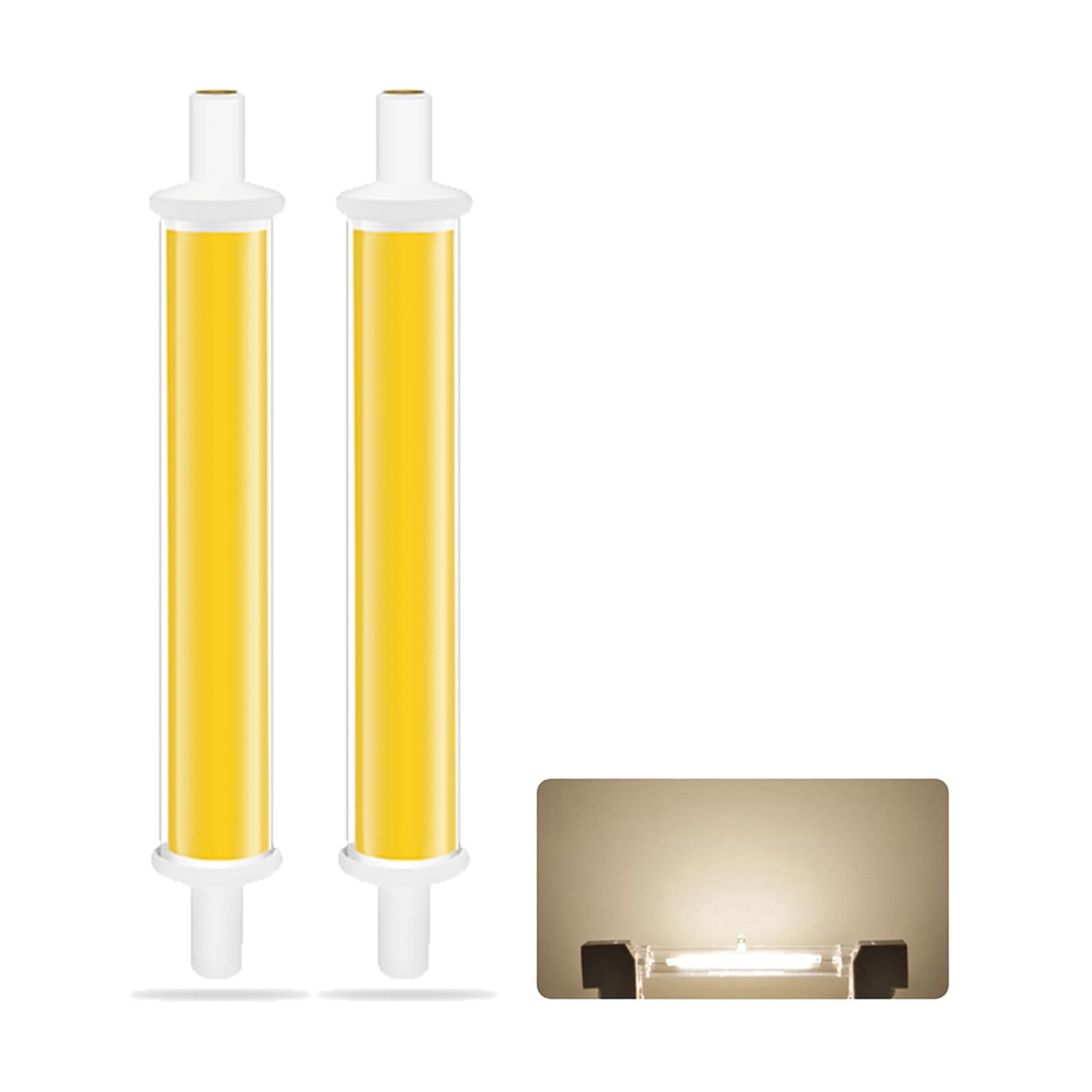 Bvcl Natural White 4000K R7s Led 118Mm Dimmable Lamps, 7.7 Led Lamps Replacement For 80W J118mm Halogen Rod, 850Lm, No Flickering Ac220-240V, Led Bulbs, Pack Of 2(Natural White 4000K)