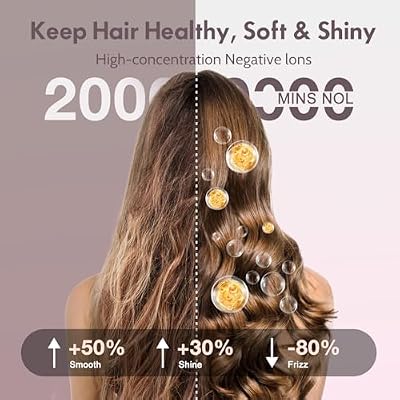 Ionic Thermal Brush, 1.5 Inch Thermal Round Brush, Heated Curling Brushes Makes Hair Smoother Get Natural Curls, 5 Temp Settings, Universal Voltage for Travel, Easy to Use, Rose Gold