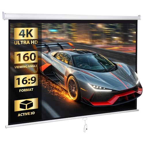 SUPER DEAL 80'' 16:9 HD Projection Screen Foldable Anti-Crease Portable Projector Movie Screen...