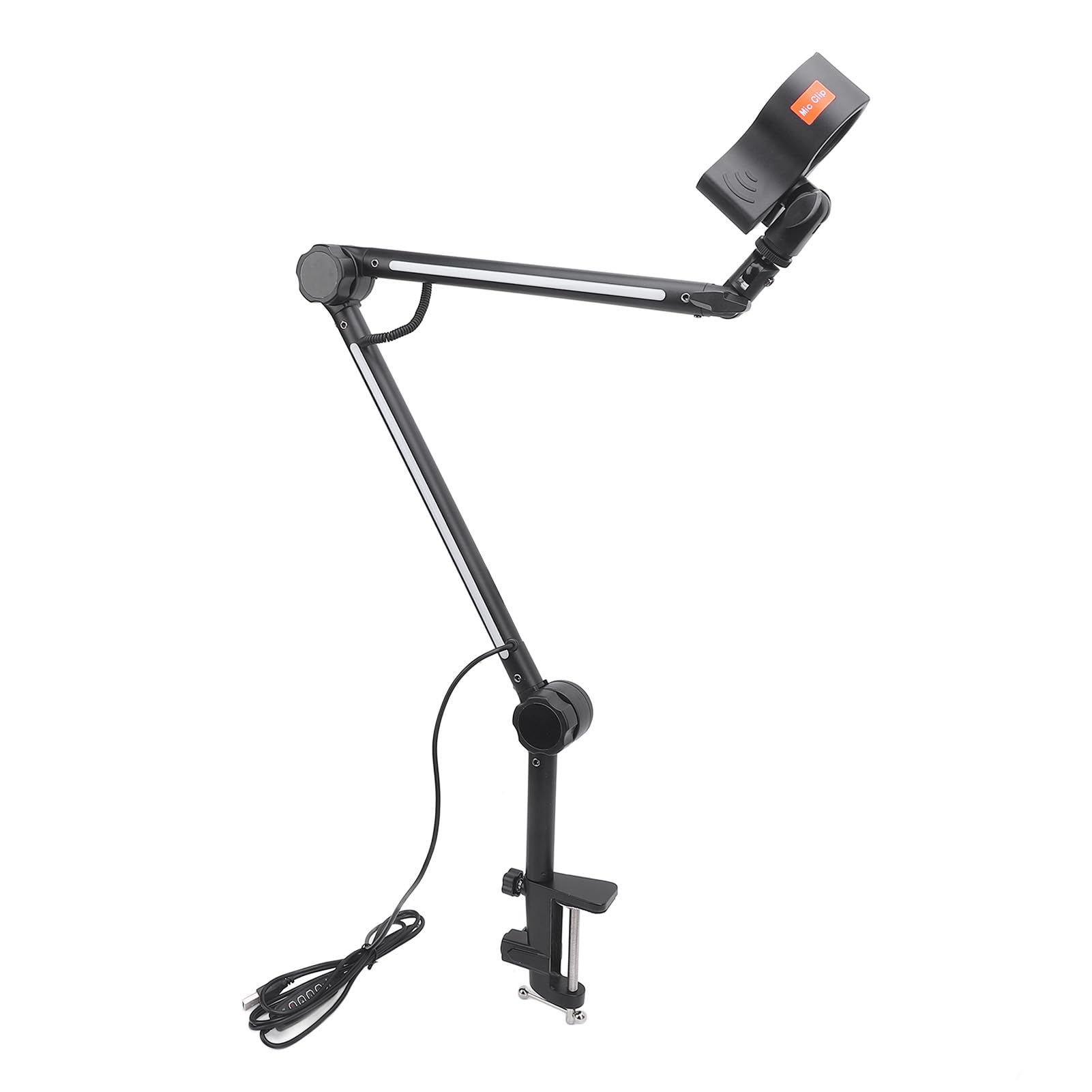 Ramię Wysięgnika Mikrofonu RGB, Regulowany Pulpit Mikrofonu Z Kolorowym Światłem, Złącza 3/8 5/8, Stojak Nożycowy Z Wysięgnikiem do Zawieszania do Strumieniowego Przesyłania