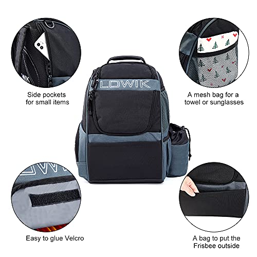 Lowik Disc Golf Bag, Multiple Storage Pockets Shuttle Disc Golf Bags Backpack, Lightweight Durable Easy To Carry Disc Golf Backpack With 20+ Disc Capacity For Beginner, Hobbyist, Adults, Teenagers #TOP5