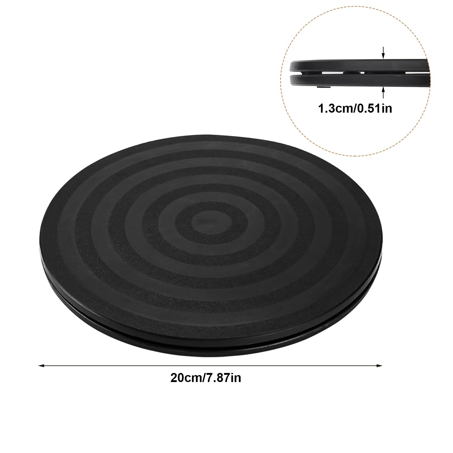 NTGRTY 2 Pezzi Supporto Girevole di 360 ° con Cuscinetti a Sfera 20CM Piattaforma Roteante Supporto Girevole Manuale di 360 ° per Giradischi per TV, Monitor, Altoparlanti (Nero)