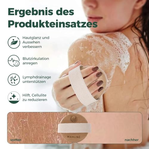 MAHLINÉ Anti-Cellulite Massagegerät mit Trockenbürste – Manuelles Faszienmassage Set für Beine, Po, Bauch & Arme – Hautstraffung & Lymphdrainage – Inklusive Baumwollbeutel