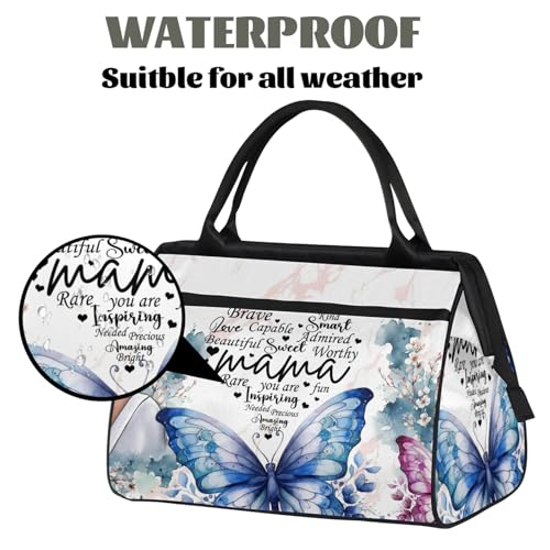 Overnight Weekender Bag for Women Men Watercolor Girl Butterfly Waterproof Carry On Travel Duffel Bags with Zipper Lightweight Sports Gym Bag Luggage Workout Handle Bags for Traveling Yoga Camping3