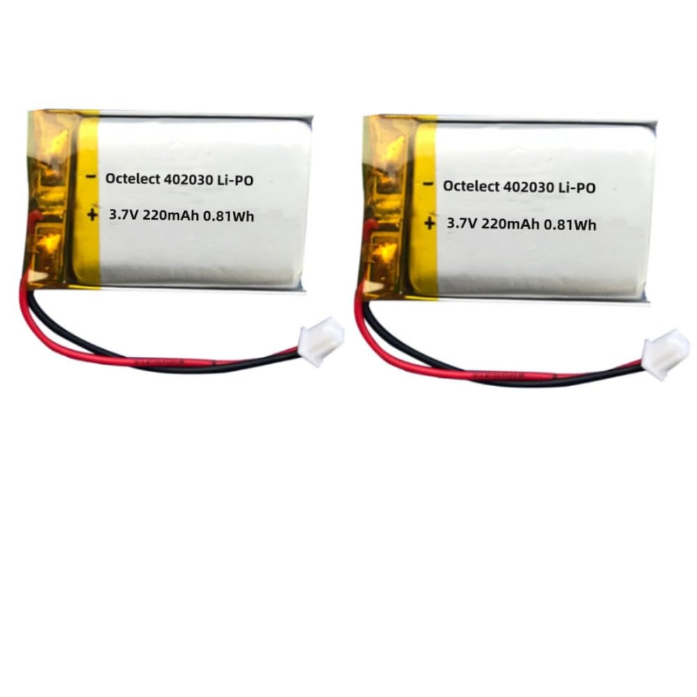 2個リチウムポリマー バッテリー 3.7v 220mAh 402030 ドローン 充電池 交換用バッテリー