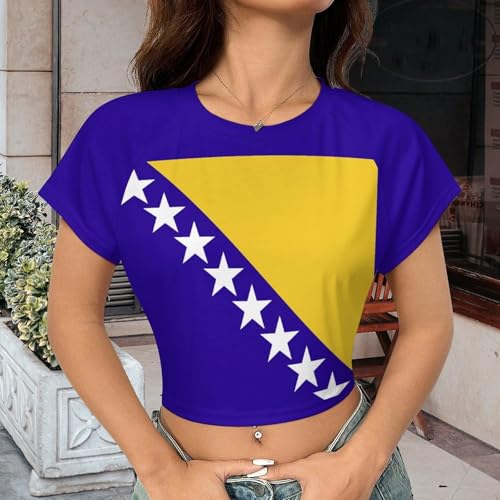 Guyana Flag Girls Crop Tops Short Sleeve T-Shirts for Teenagers Crew Neck Basic Tee2