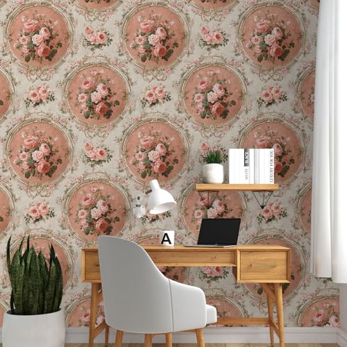 Image of PAPER PLANE DESIGN Vintage Floral Vinyl Self Adhesive Wallpaper Peel & Stick, Waterproof, Stain-Proof | 16 in X 90 in, Decor for Bedroom, Hallway, Living Room (E)