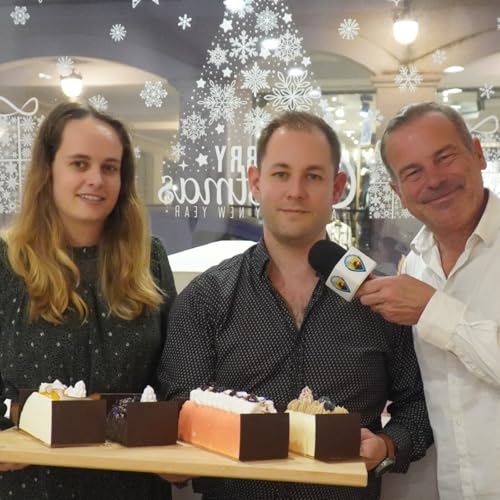 Depuis la p&acirc;tisserie Plume, Paul-Adrien Louboutin a r&eacute;uni de nombreux commer&ccedil;ants d'Arcachon pour leur faire d&eacute;couvrir ses b&ucirc;ches de No&euml;l Podcast Por  arte de portada