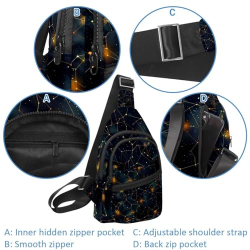 Mochila cruzada de constelación con correa ajustable para running 2
