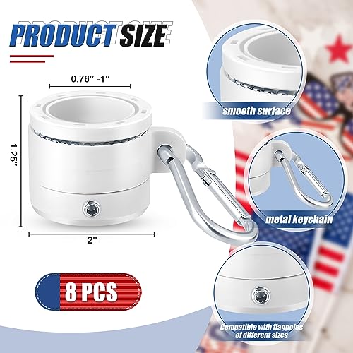 Tangle-Free Flag Pole Rings with 360-Degree Rotation for 0.76-1.0 in Flag Pole