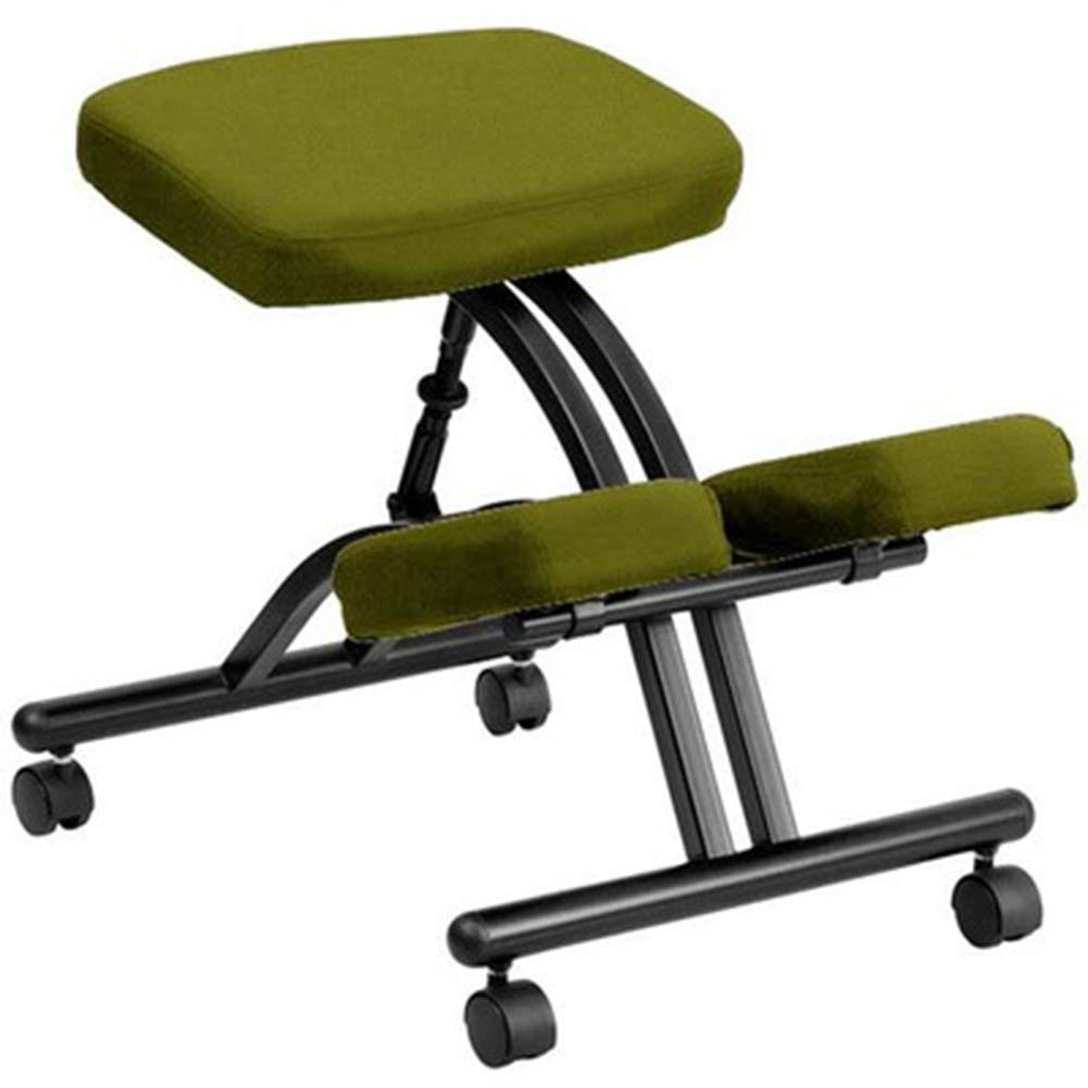 Ergonomic Kneeling Chair, Adjustable Stool for Home And Office - Improve Your Posture with An Angled Seat - Thick Comfortable Cushions,Green