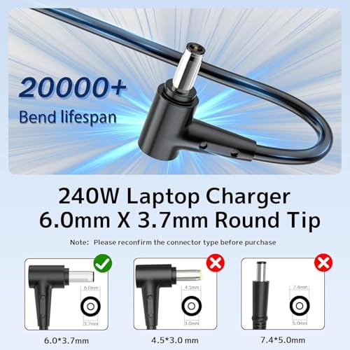 Image of 200W AC Charger for Asus Rog Zephyrus G15 GA503 GA503QM GA503QR GA503QS GA503RM TUF Dash F15 FX516 FX517 TUF Gaming A15 F15 F17 A17 Strix G15 G513 ADP-200JB D Laptop Adapter
