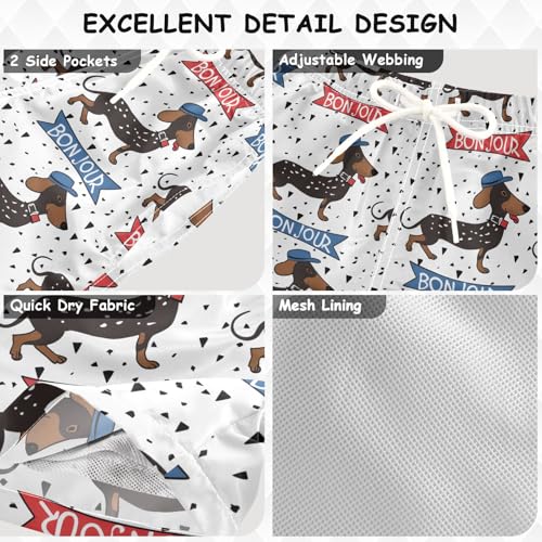senya Dachshund Dog Boys Swim Trunks Toddler Shorts Swimwear Boardshorts3