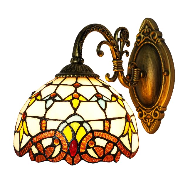 SOPERIT Applique Murale E27 Victorien Tiffany Style Applique Murale Interieures Eclairage Intérieur Abat-jour Rétro Lampe Dôme Artisanale Eclairage de...