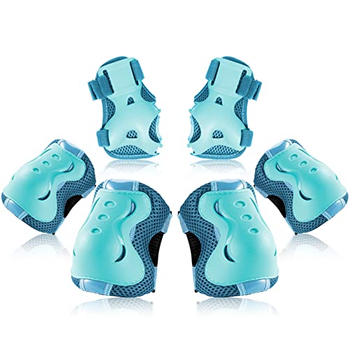 BOSONER Knieschoner Kinder Schoner Inliner Protektoren Schützer Inline Skates Knie Und Ellenbogenschützer Knieschützer Skateboard Rollschuhe (Grün, M(9-15 Jahren))