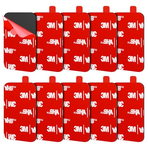 FIXCHORD 3M VHB Double Sided Sticky Pads, 10Pcs 3M Sticky Pads Heavy Duty, Dashcam Sticky Pads Compatible with Gopro helmet mounts Spare Replacement set, for Home Office Décor, Action Camera, 44*34mm