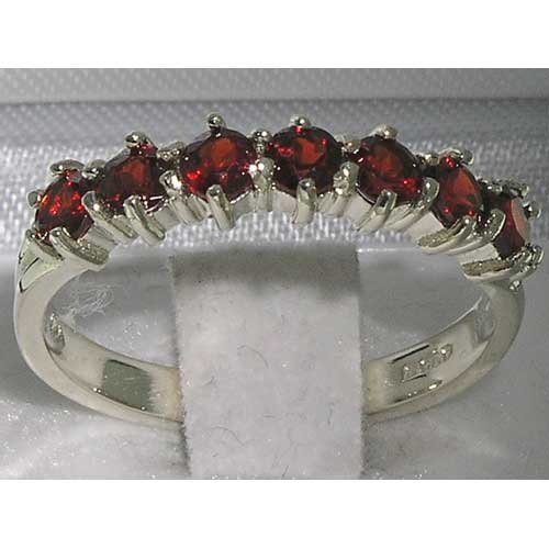 925 Sterling Silver Real Genuine Garnet Womans Eternity Ring2