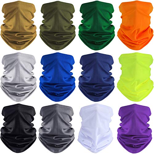 SATINIOR 12 Pieces Neck Gaiter Ski Balaclava Face Cover Scarf for Men Baclavaface Breathable Bandana Sun Protection Outdoor Clothing Cycling Running Hiking Hiking Fishing Motorcycling