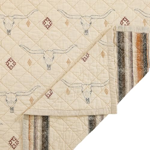 Image of Paseo Road Maverick Longhorns 2 Piece Twin Western Bedding Quilt Set
