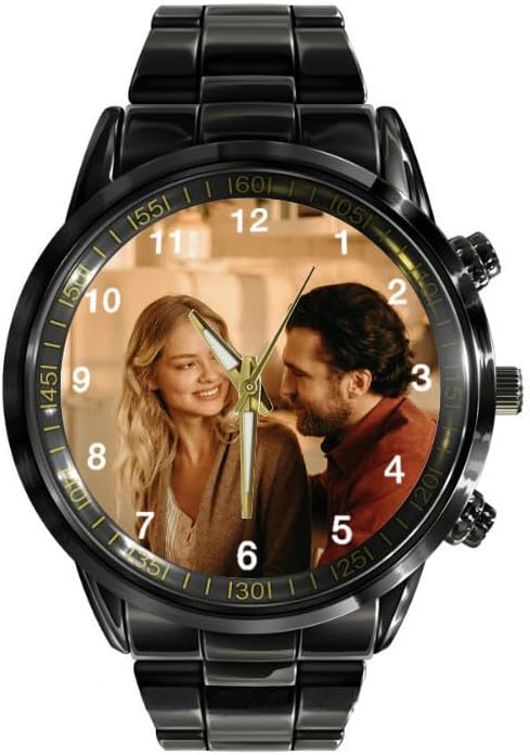 Personalized Photo Watch for Men – Custom Picture Wristwatch with Stainless Steel Band, Engraved Gift Option, Unique Customized Timepiece for Birthday, Anniversary, Father’s Day