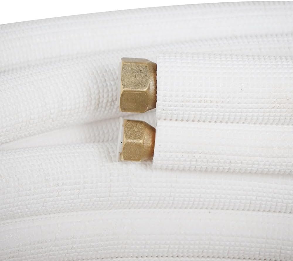 50FT Mini Split Air Conditioner Line Set - 3/8 Inch & 5/8 Inch Cooling Connection Tube for Efficient Installation