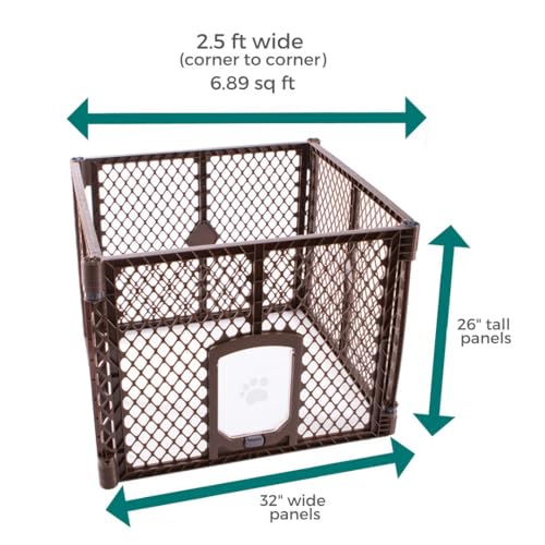 North States MyPet Petyard Passage: 7 Sq. Ft. Dog Playpen Indoor. Made in USA. 4-panel pet playpen, puppy playpen with lockable pet door. Freestanding pet play pen. Puppy... - Image 5