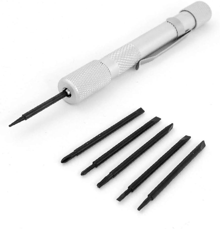 X-DREE Pen Shaped Handle Black Torx Pentacle T4 Head Screwdriver Bit Kit 7 in 1 Set(Juego de brocas para destornillador de cabeza Negra Torx Pentacle T4 con Forma de lápiz 7 en 1 juego