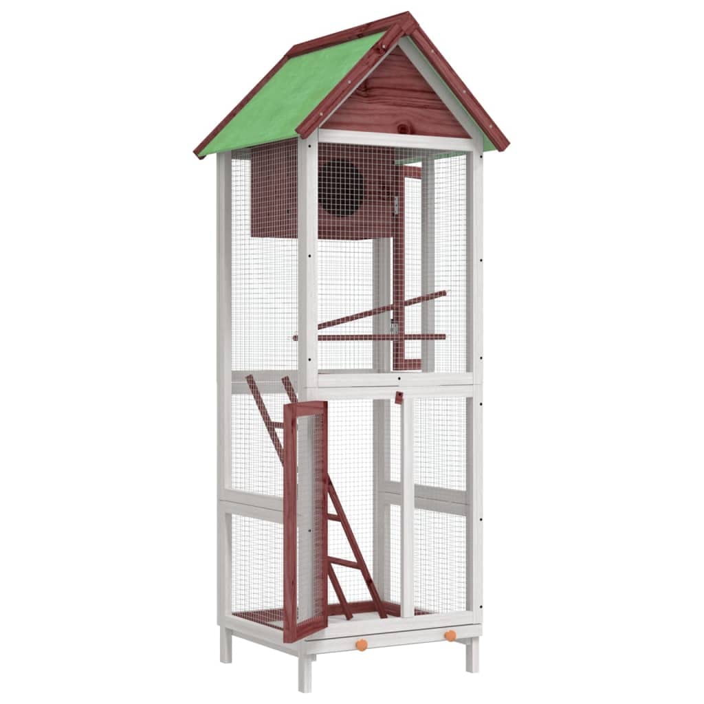 Voliere Mokka 60x58,5x160 cm Massivholz Kiefer,Tier- & Haustierbedarf,Haustierbedarf,Vogelbedarf,Vogelkäfige & -ständer,Braun,13.3 kg-172257