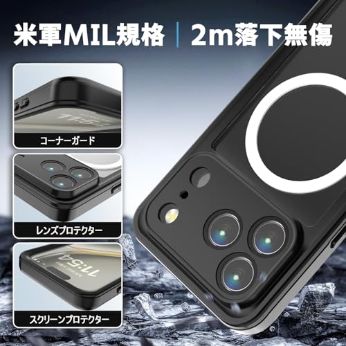 CellBeat iPhone 17 Pro Max 防水ケース 完全防水 【IP68認証 & MIL規格耐衝撃｜超強力MagSafe対応】 水中撮影可能 アウトドア防護ケース｜防塵防雪・カメラ保護・ストラップ付き（6.9インチ対応）
