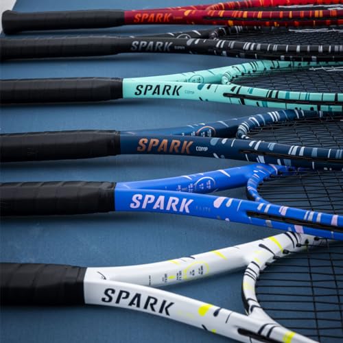 Image of HEAD MX Spark Elite Tennis Strung Racquet | Lightweight, Great Control | Comfortable Grip & Easy Maneuverability | Metallix Technology | Material: Crystalline Metal Alloy | Color: Black-White