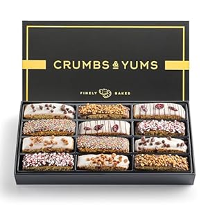 Holiday Christmas Gift Basket – Gourmet Chocolate Biscotti with Assorted Toppings – Food Gift Box for Christmas, Family, Birthday, Men & Women