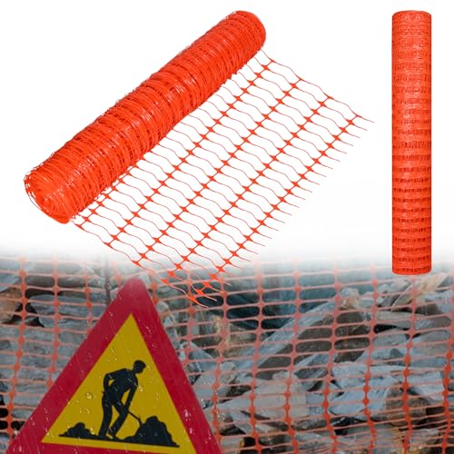VA-Cerulean Clôture de chantier - En plastique - Filet d'avertissement enroulé - Clôture de sécurité pour animaux d'élevage - 100 cm de haut - Filet de protection...