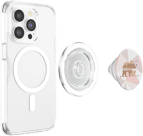 Miniatura 4 de Mama Bear 3 Cubs Riding Back Lindo accesorio celular para mujer, regalos PopSockets MagSafe PopGrip para iPhone