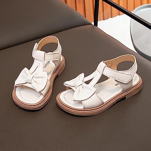 IWIHMIV Girls Sandals Kids Flat Sandals Open Toe Summer Flower Casual Open Toe Ankle Strap Slip on Dress Shoes3