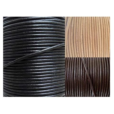 AURORIS - Lederband rund Ø 2 mm - Länge/Farbe wählbar - Variante: 2m / schwarz Cover