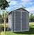 Devoko 6x4 FT Plastic Outdoor Storage Shed with Lockable Door, Outside Tool Shed with Floor for Backyard, Patio, Lawn, Light Grey