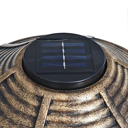 vidaXL Bain décoratif pour oiseaux à LED à énergie solaire Plastique - vue 7