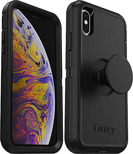 OtterBox + Pop Defender Series Case for iPhone Xs & iPhone X (NOT Xr/Xs Max) Non-Retail Packaging - Black