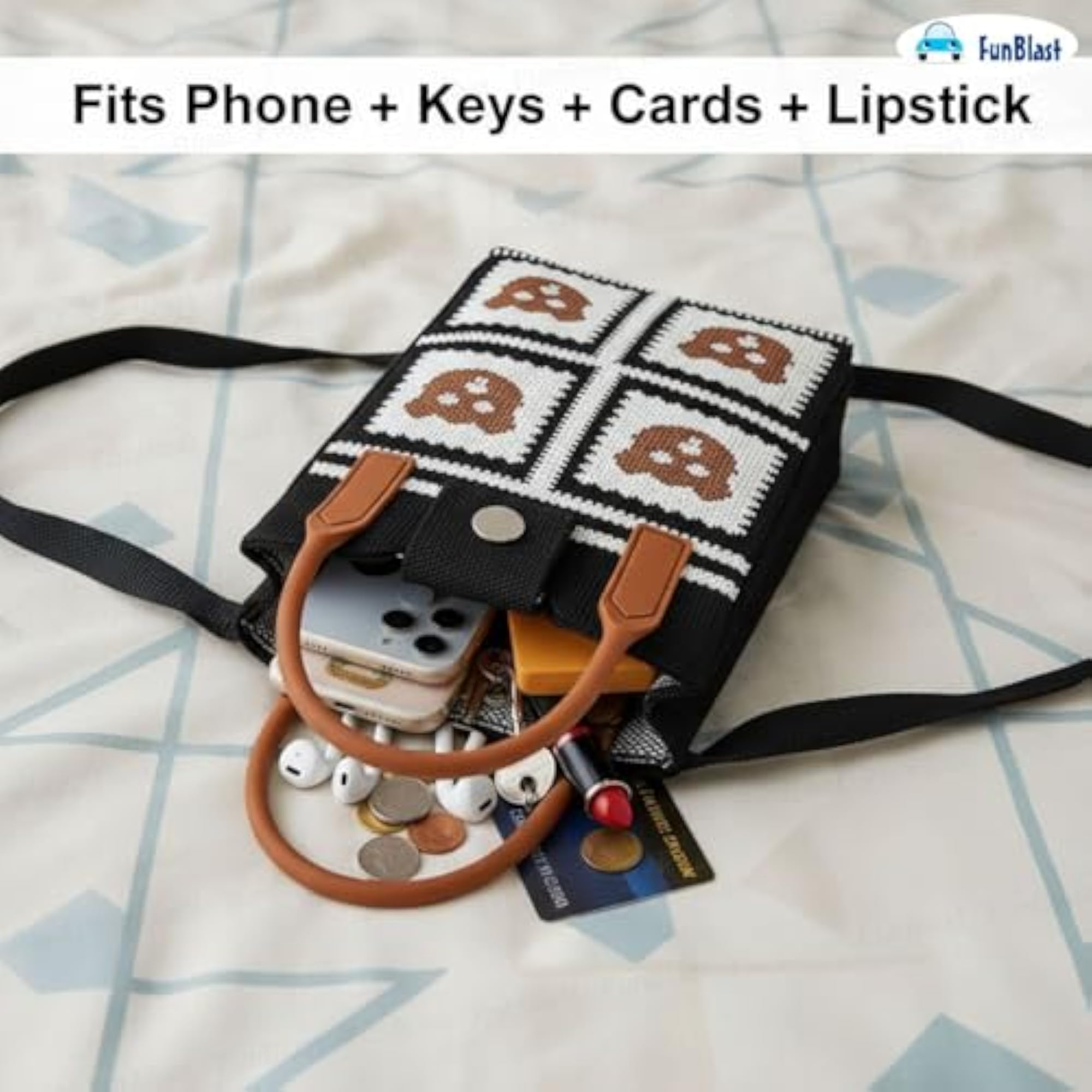 Stylish Crossbody Mobile Sling Bag with Silicone Handle